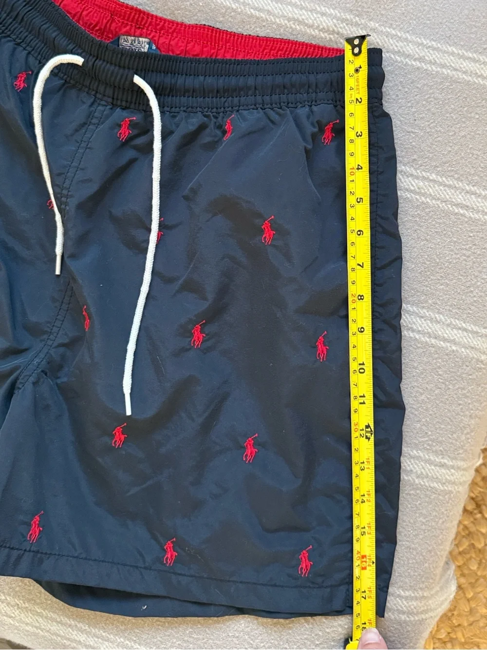 Polo Ralph Lauren Traveler Swim Trunks XL Navy Red Pony